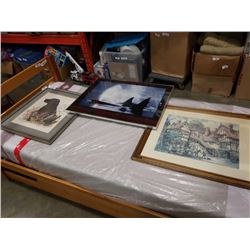 SIGNED  GENE MURRAY PICTURE, ORCA PRINT, AND OTHER FRAMED PRINT