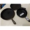 Image 3 : 3 CAST IRON FRYING PANS