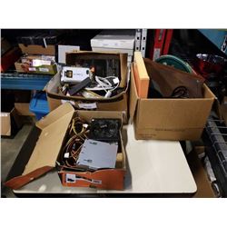 2 BOXES ELECTRONICS, COMPUTER POWER SUPPLIES, ESTATE GOODS
