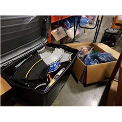 TPOTE AND BOX OF TOY CARS AND TRACK