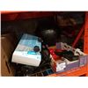 Image 1 : TRAY OF WEIGHTS, EXERCISE GEAR, POWER HOOP, EXERCISE BALL ON ROLLING STAND