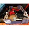 Image 4 : TRAY OF WEIGHTS, EXERCISE GEAR, POWER HOOP, EXERCISE BALL ON ROLLING STAND