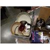 Image 2 : 3 BOXES KITCHEN ITEMS, CHINA PLATTERS