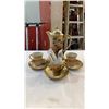 Image 1 : HAND PAINTED NIPPON TEAPOT AND 3 CUPS AND SAUCERS - AS FOUND