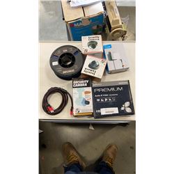 LOT OF ELECTRONICS, 32 PRINTER FILAMENT, DUMMY SECURITY CAMERAS