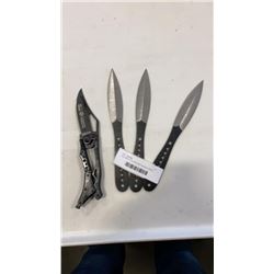 COLUMBIA FOLDING MECHANICAL KNIFE AND THROWING KNIVES