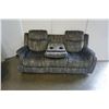 Image 2 : BRAND NEW MODERN VELVET 3 PIECE SOFA SET W/ DROP DOWN CONSOLE AND ROCKING RECLINER - RETAIL $2899