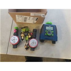 DIGITAL RAY PADULA WATER TIMER, 2 MULTI SPRINKLERS AND 3 HOSE REPAIR KITS