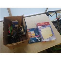 BOX OF OFFICE SUPPLIES