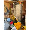 Image 1 : WHITE 2 DOOR METAL STORAGE CABINET WITH CONTENTS, STRAPS, ASSORTED PRESSURE WASHER HOSE, WANDS AND
