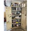 Image 2 : BEIGE METAL 2 DOOR CONSUMABLES CABINET WITH ASSORTED SHOP CONTENTS