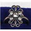 Image 1 : Vintage Sterling Silver & Rhinestone Ring, Size 7