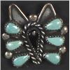 Image 3 : Zuni Sterling Turquoise Butterfly Earrings