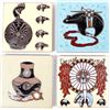 Image 1 : 4 Southwestern Ceramic Pottery Tile Coasters