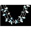 Image 2 : Navajo Liquid Silver & Turquoise Nugget Necklace
