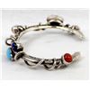 Image 4 : Native American Navajo Sterling Multi-Stone Bracelet by Dudley Yazzie
