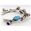 Image 5 : Native American Navajo Sterling Multi-Stone Bracelet by Dudley Yazzie