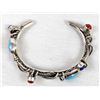 Image 6 : Native American Navajo Sterling Multi-Stone Bracelet by Dudley Yazzie