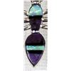Image 2 : Navajo Sterling Inlay Ant Pin by Richard Begay