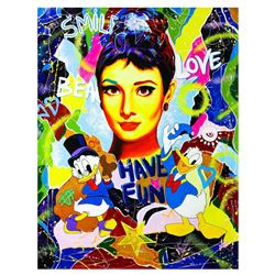 Nastya Rovenskaya- Original Oil on Canvas "Have Fun with Audrey Hepburn"