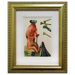 Salvador Dali- Original Color Woodcut on B.F.K. Rives Paper "Inferno 18"