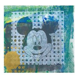 Gail Rodgers, "Mickey Mouse" Hand Signed Original Hand Pulled Silkscreen Mixed Media on Canvas with 