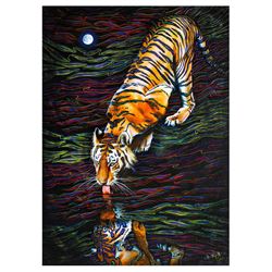 Vera V. Goncharenko- Original Oil on Canvas "Licking A Puddle"