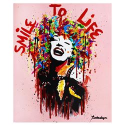 Nastya Rovenskaya- Mixed Media "Marilyn Monroe is Happy"