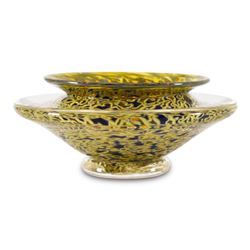 "Small Ikebana Flower Bowl" Hand-Blown Glass Bowl, Hand Signed by GartnerBlade Glass.