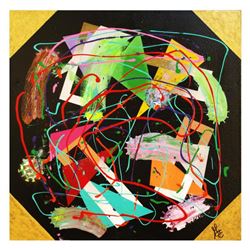 George Marlowe, "Comets" Hand Signed Original Acrylic Painting on Canvas with Letter of Authenticity