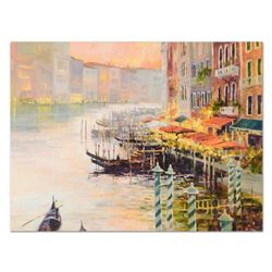 Marilyn Simandle, "Canal at Dusk" Limited Edition on Canvas, Numbered and Hand Signed with Letter of