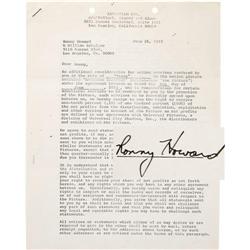 Ron Howard Signed "American Graffiti" Contract