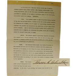 Fatty Arbuckle Signed Contract (1923)