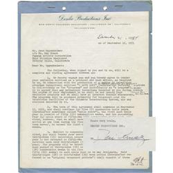 Desi Arnaz Signed "I Love Lucy" Contract - 1954