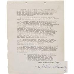 Desi Arnaz Signed Contract for "I Love Lucy"
