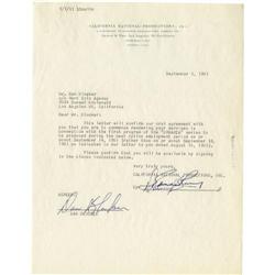 Dan Blocker Signed Original "Bonanza" Contract