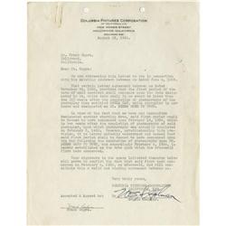Frank Capra Signed "Mr. Deeds" Contract