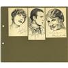 Image 1 : Celeb Sketches Signed By Gary Cooper and Others