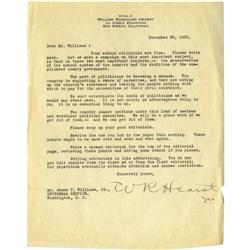 William Randolph Hearst Signed Letter