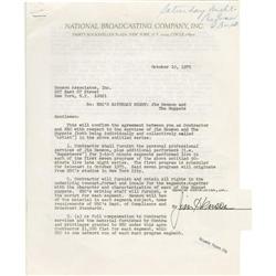 Jim Henson Signed "Satruday Night Live" Contract