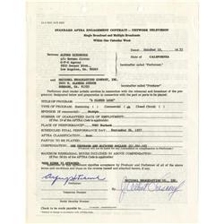 Alfred Hitchcock Signed Contract