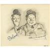 Image 1 : Stan Laurel and Olvier Hardy Autographed Sketch