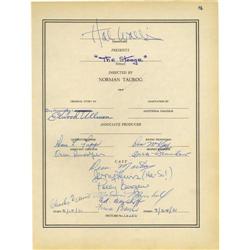 Dean Martin and Jerry Lewis Signed Credit Sheet