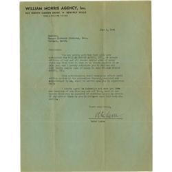 Peter Lorre Signed Vintage Horror Agreement 1941