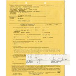 Lee Majors & Farrah Fawcett Signed Divorce Docs.