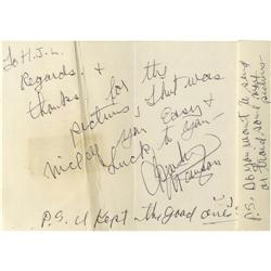Charles Manson Signed Picture and Letter 