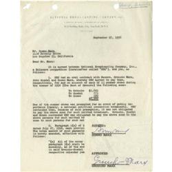 Gummo and Groucho Marx Signed Agreement
