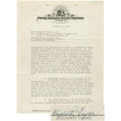 Elizabeth Taylor Signed MGM Contact (1945)