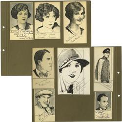 Signed Sketches of Gish, Borden, Adoree, Stone