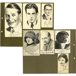 Signed Sketches of DeMille, Chevalier, Gish